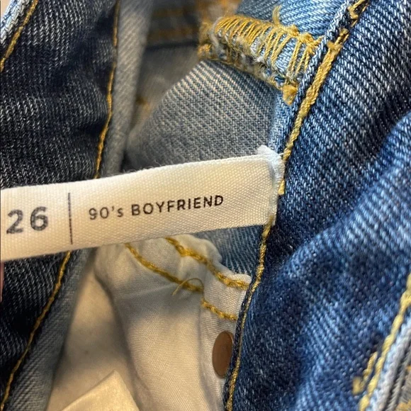 PacSun 90’s Boyfriend Two-Tone Blue Denim Jeans 26 - Picture 7 of 8